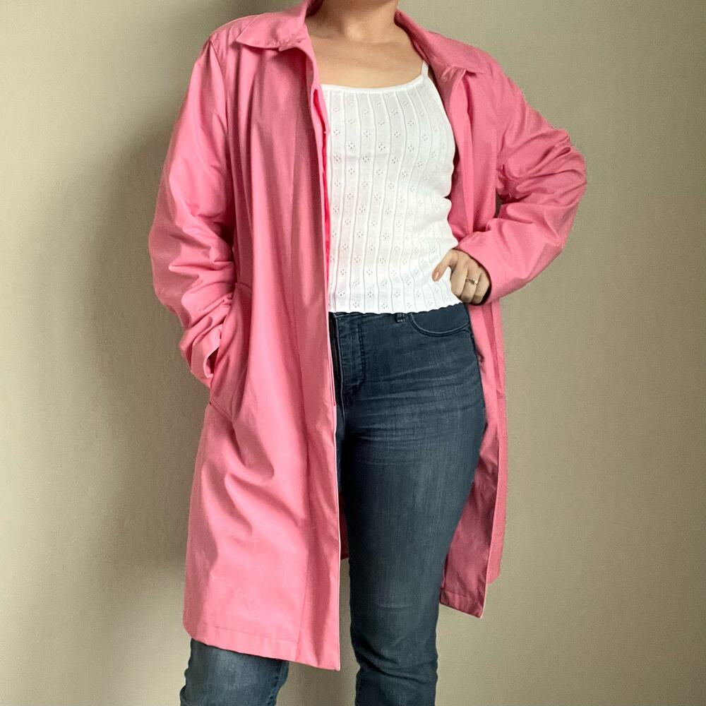 Vintage Fuda Bubblegum Pink Rain Coat Size Medium